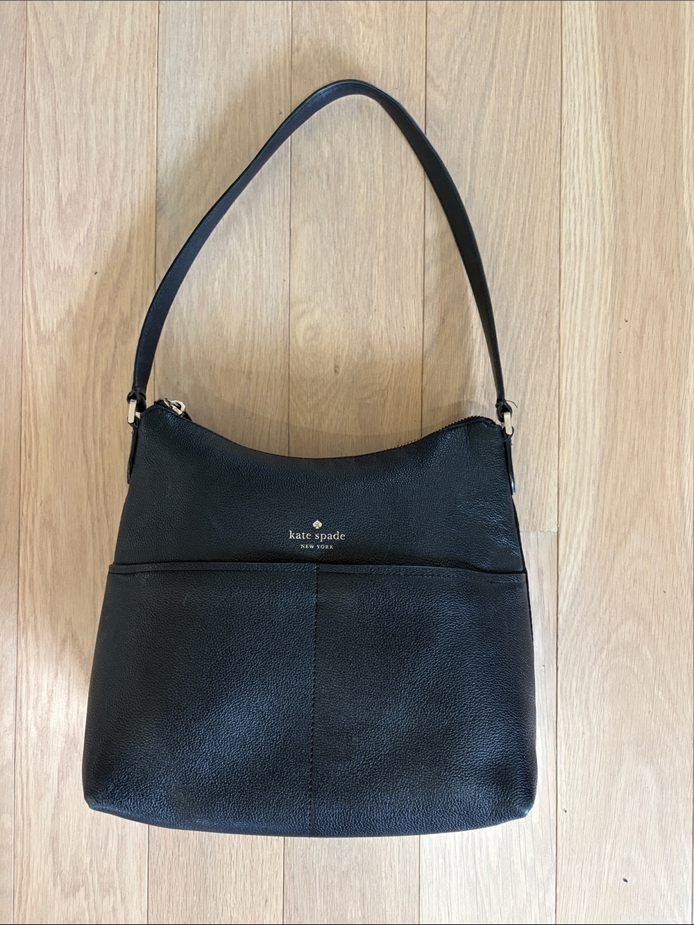 Kate Spade New York Bailey Black Pebbled Leather Shoulder Bag Purse